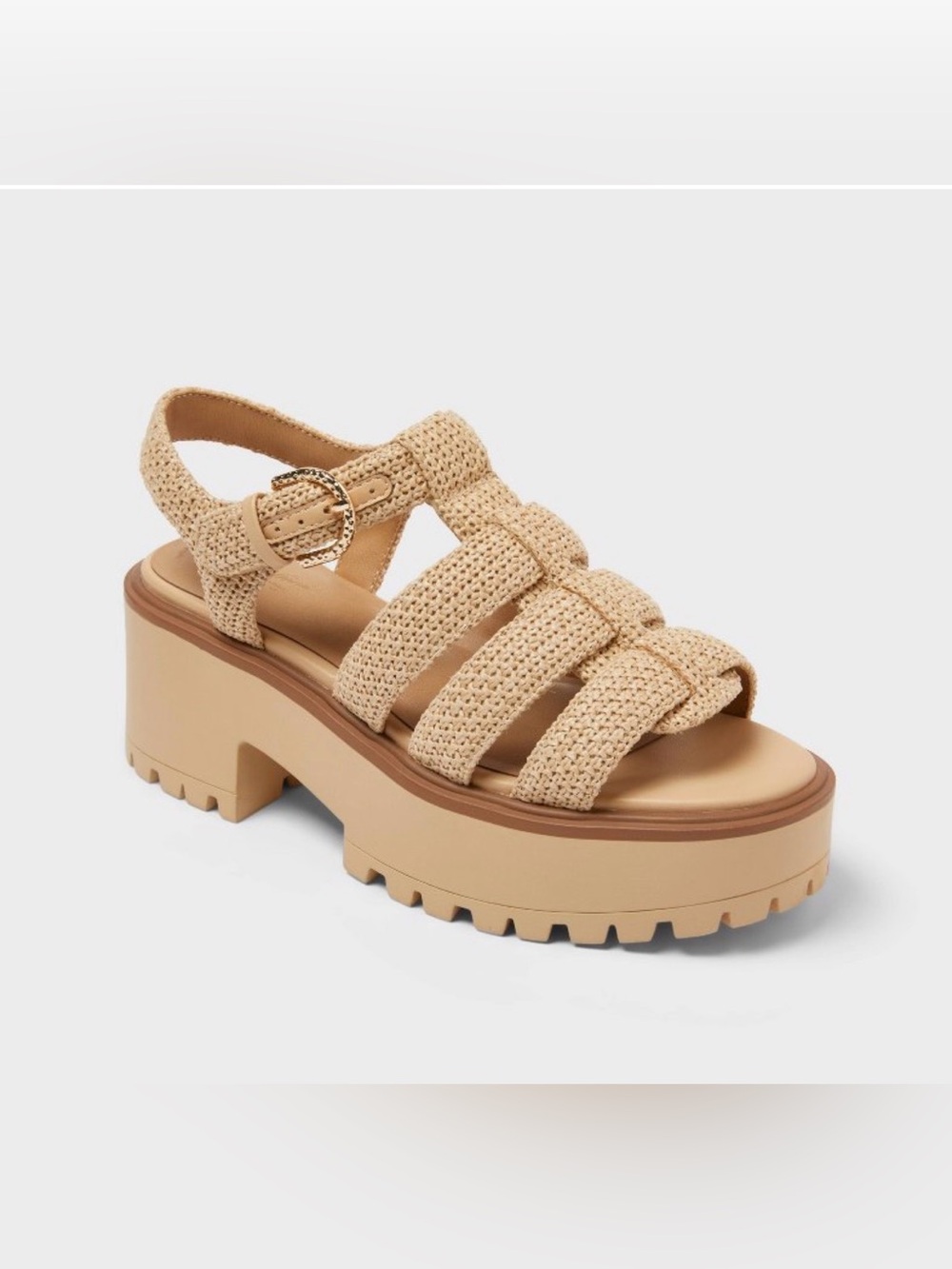 Women’s Lucille Heels Sz 9.5 Memory Foam Universal Thread Summer Sandal Woven